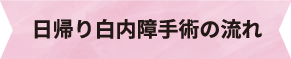 日帰り白内障手術の流れ